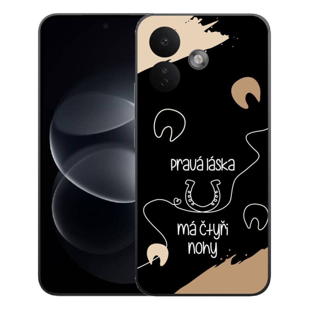 mmCase géltok a Xiaomi Redmi Note 17 Pro 5G-hez – ló motívum, fekete háttér