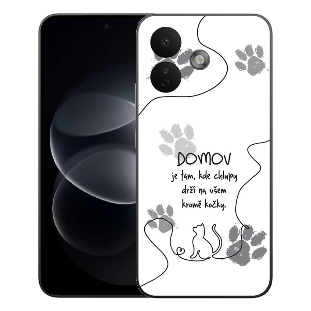mmCase gél tok a Xiaomi Redmi Note 17 Pro 5G-hez – macskás motívum, fehér háttér