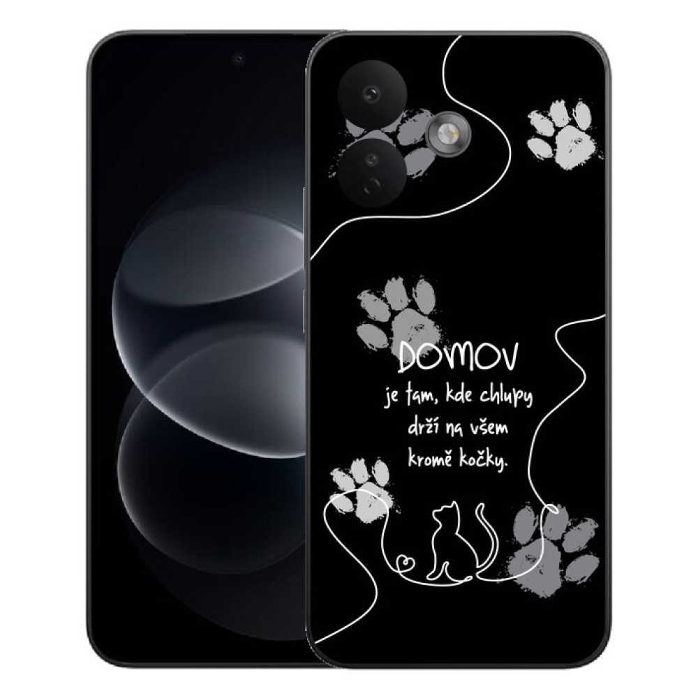 mmCase gél tok a Xiaomi Redmi Note 17 Pro 5G-hez – macskás motívum, fekete háttér