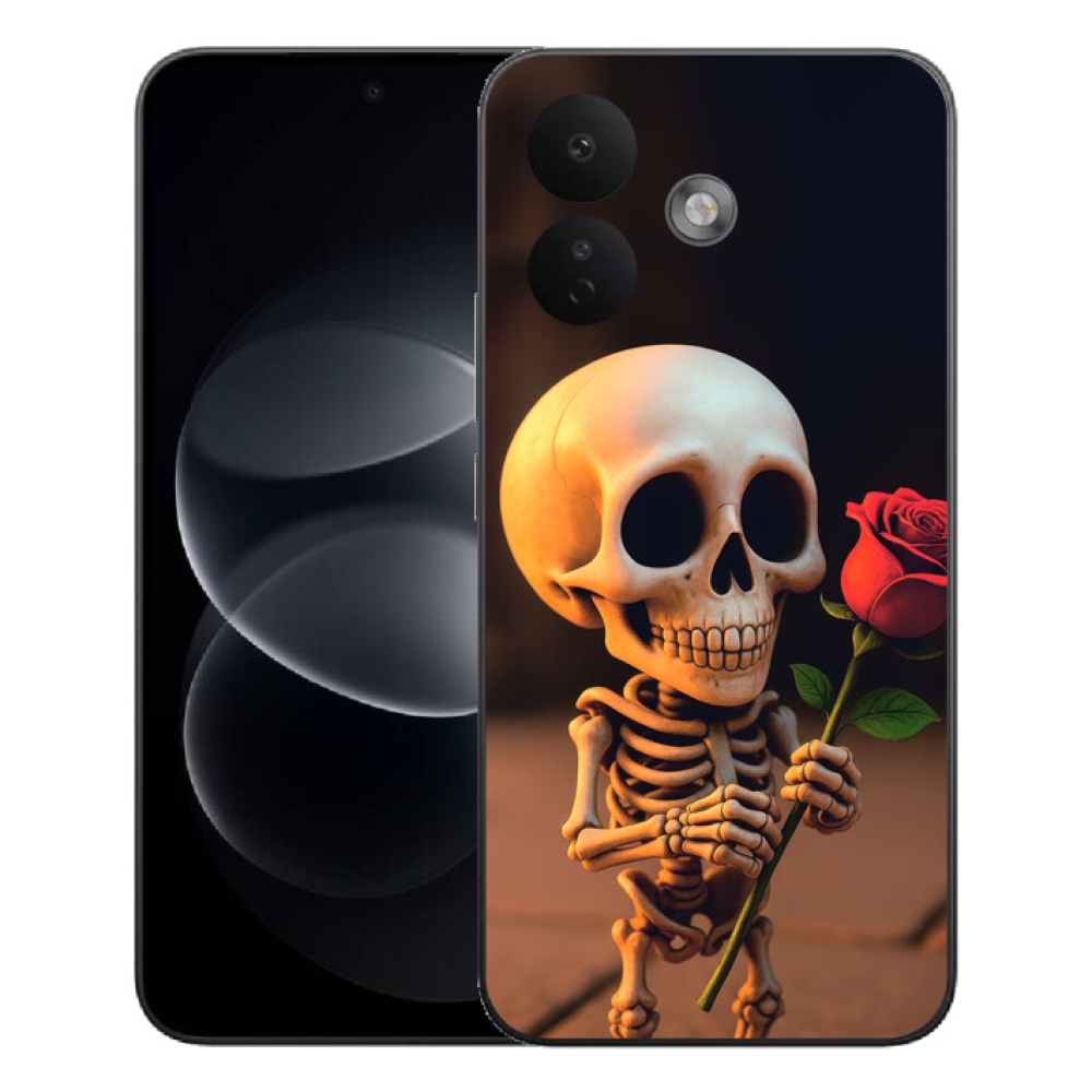 mmCase géltok a Xiaomi Redmi Note 17 Pro 5G-hez – csontváz rózsával