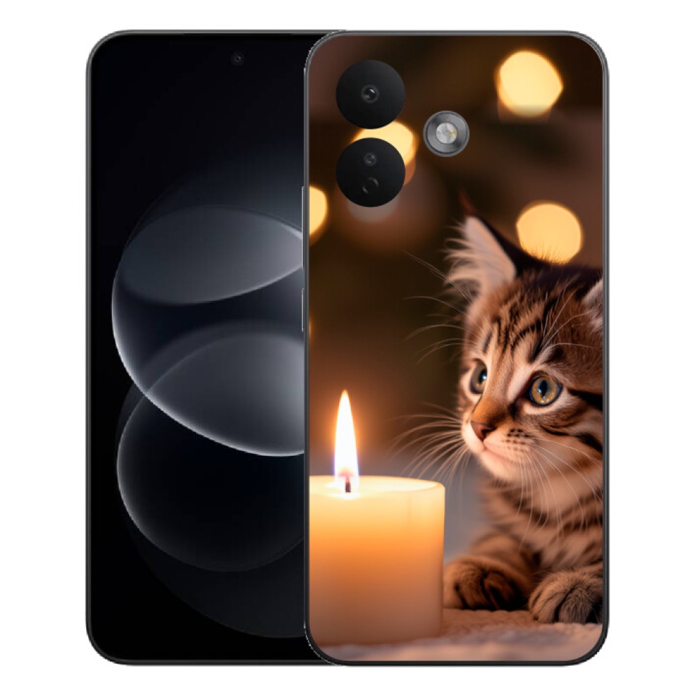 mmCase gél tok a Xiaomi Redmi Note 17 Pro 5G-hez – cica és gyertya