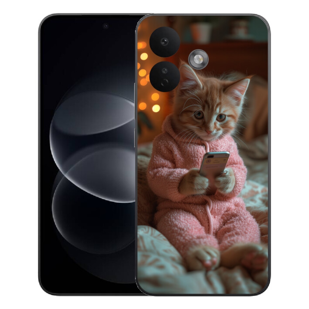 mmCase gél tok a Xiaomi Redmi Note 17 Pro 5G-hez – cica mobiltelefonnal
