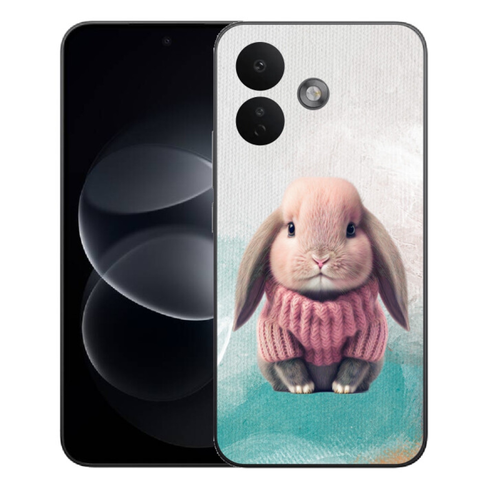 mmCase géltok a Xiaomi Redmi Note 17 Pro 5G-hez – pulóveres nyuszi