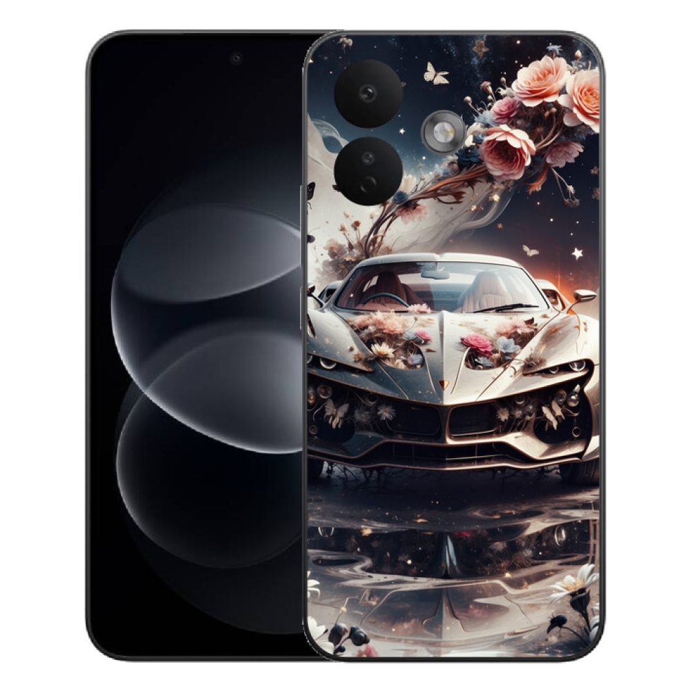 mmCase gél tok a Xiaomi Redmi Note 17 Pro 5G-hez – virágos sportautó