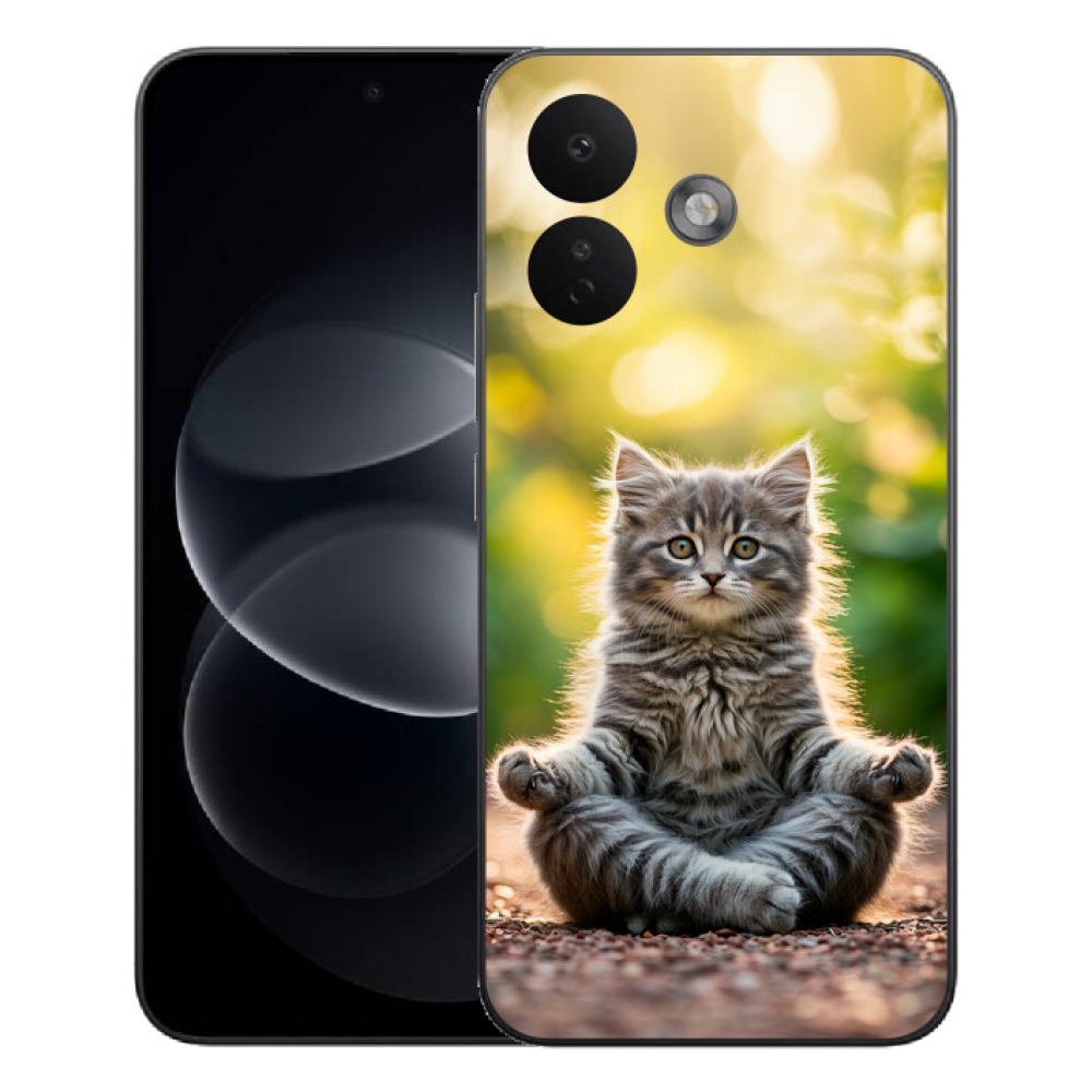 mmCase géltok a Xiaomi Redmi Note 17 Pro 5G-hez – meditáló cica