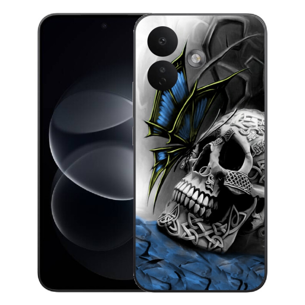 mmCase gél tok a Xiaomi Redmi Note 17 Pro 5G-hez – pillangó és koponya
