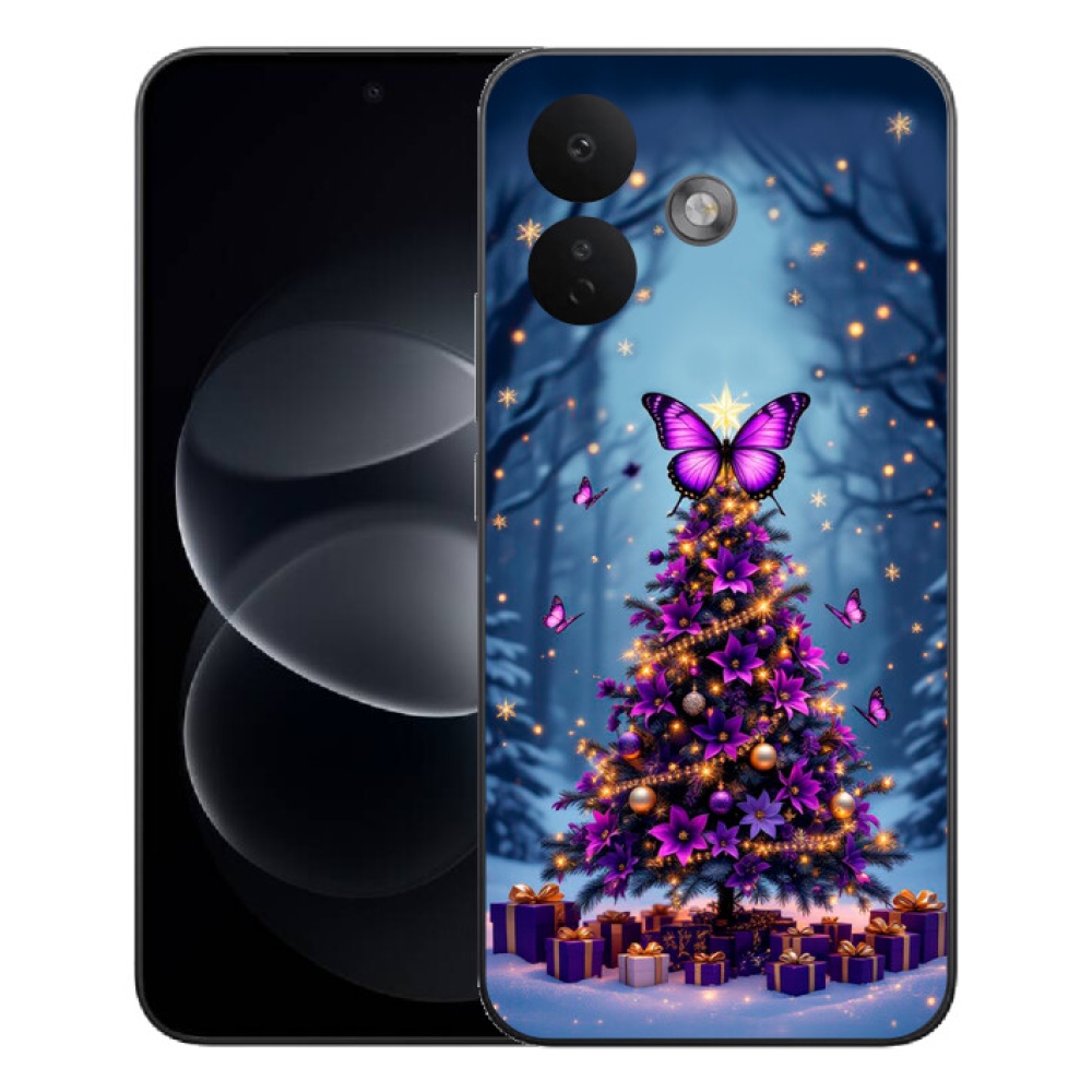 mmCase gél tok a Xiaomi Redmi Note 17 Pro 5G-hez – pillangós karácsonyfa