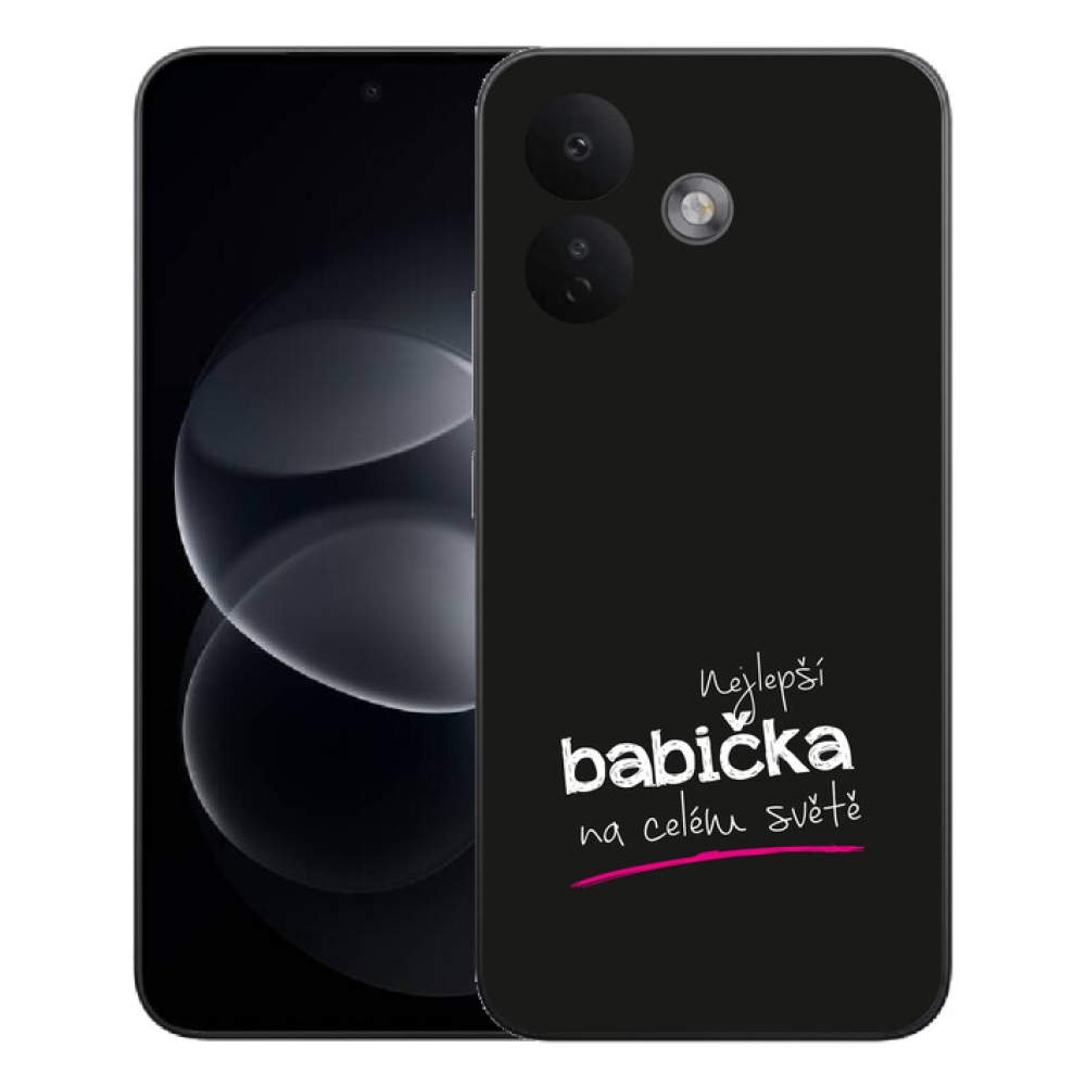 mmCase gél tok a Xiaomi Redmi Note 17 Pro 5G-hez – „A legjobb nagymama 4” fekete háttérrel