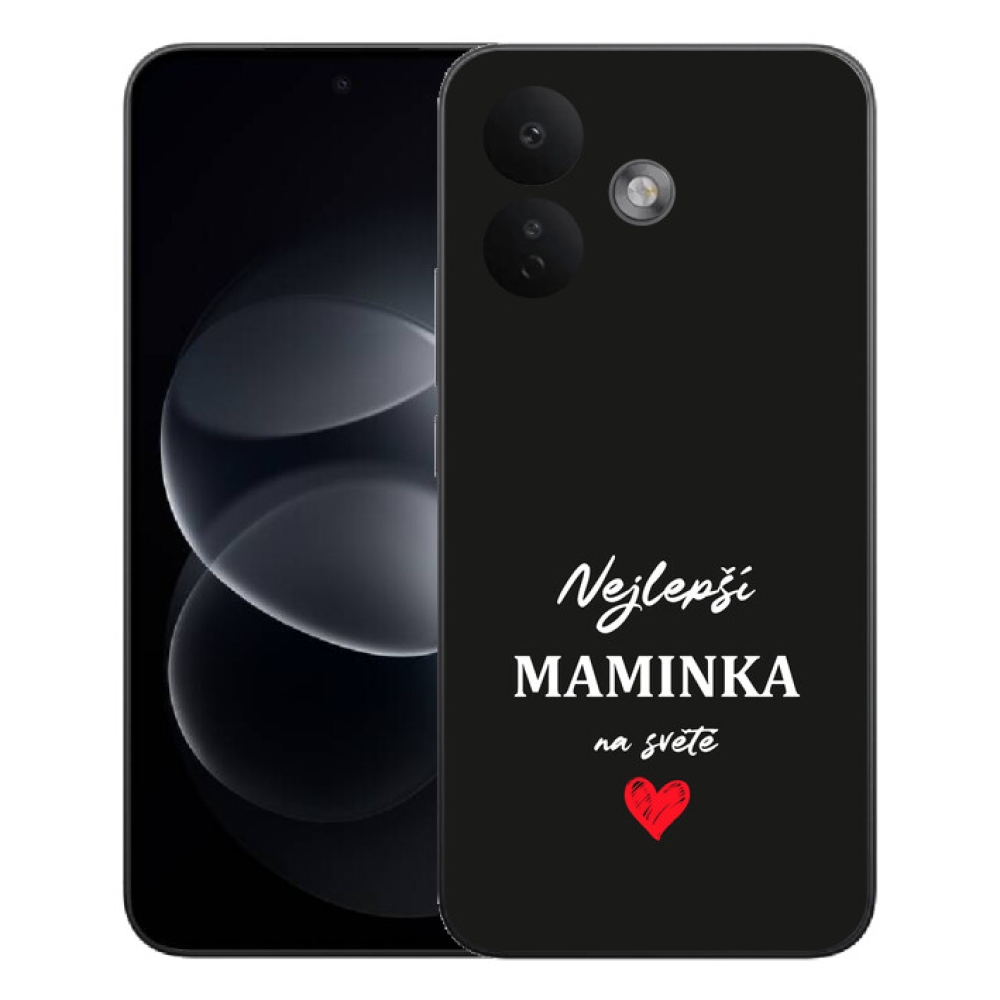 mmCase géltok a Xiaomi Redmi Note 17 Pro 5G-hez – „A legjobb anyuka 1” fekete háttérrel