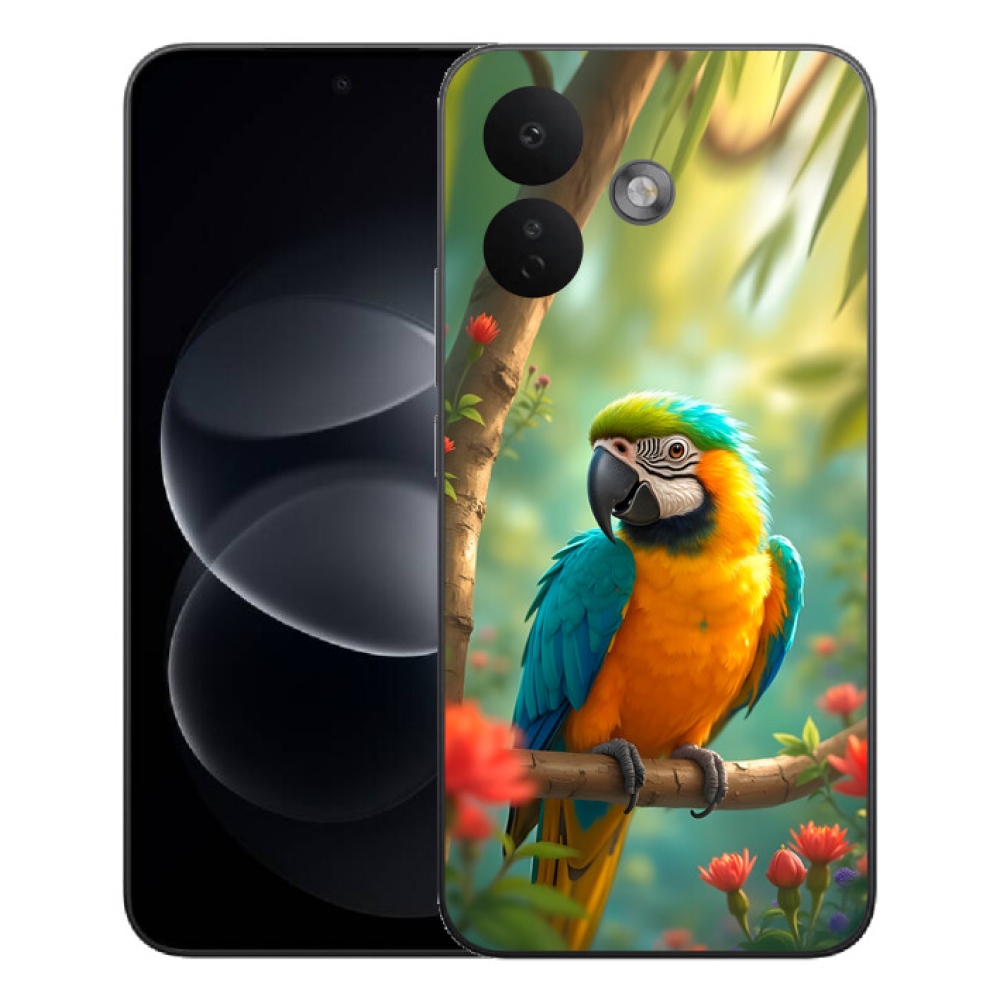 mmCase géltok a Xiaomi Redmi Note 17 Pro 5G-hez – kék-sárga ara papagáj