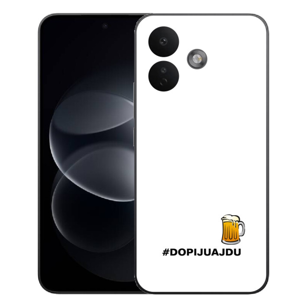 mmCase géltok a Xiaomi Redmi Note 17 Pro 5G-hez – sörös motívum, 1 db, fehér háttérrel