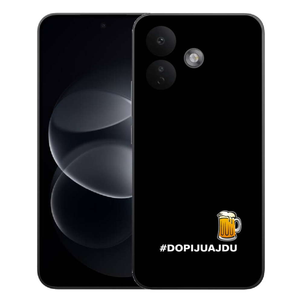 mmCase gél tok a Xiaomi Redmi Note 17 Pro 5G-hez – sörös motívum 1, fekete háttérrel