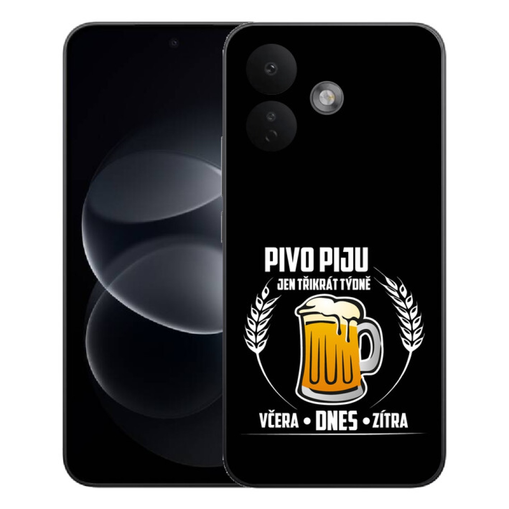 mmCase gél tok a Xiaomi Redmi Note 17 Pro 5G-hez – sörös motívum, fekete háttér