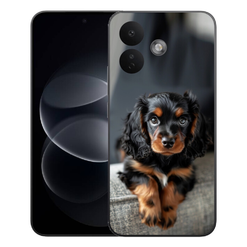 mmCase gél tok a Xiaomi Redmi Note 17 Pro 5G-hez – aranyos, hosszúszőrű tacskó