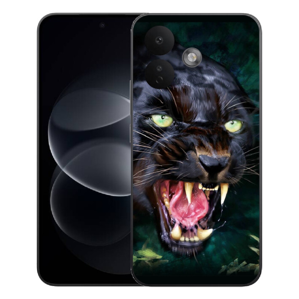 mmCase gélhuzat a Xiaomi Redmi Note 17 Pro 5G-hez – dühös fekete párduc
