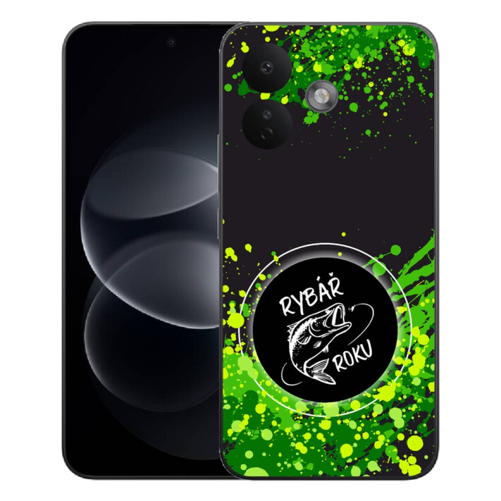mmCase géltok a Xiaomi Redmi Note 17 Pro 5G-hez – „Az év horgásza” fekete háttérrel