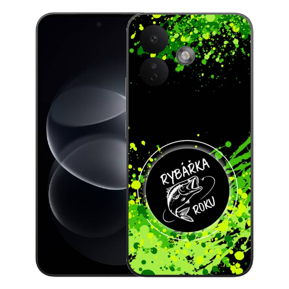 mmCase géltok a Xiaomi Redmi Note 17 Pro 5G-hez – „Az év horgásznője” fekete háttérrel