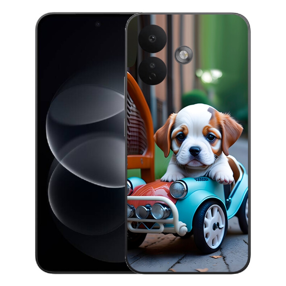 mmCase géltok a Xiaomi Redmi Note 17 Pro 5G-hez – kiskutya retro autóban