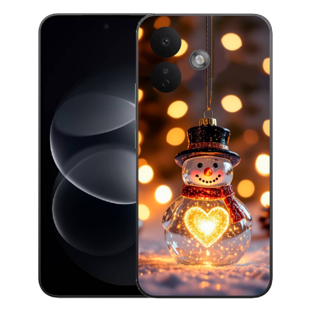 mmCase gél tok a Xiaomi Redmi Note 17 Pro 5G-hez – világító karácsonyi hóember