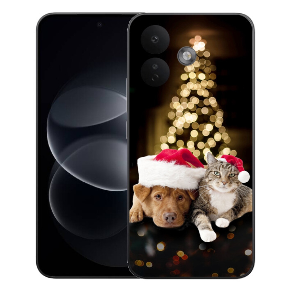 mmCase gél tok a Xiaomi Redmi Note 17 Pro 5G-hez – karácsonyi kutya és macska