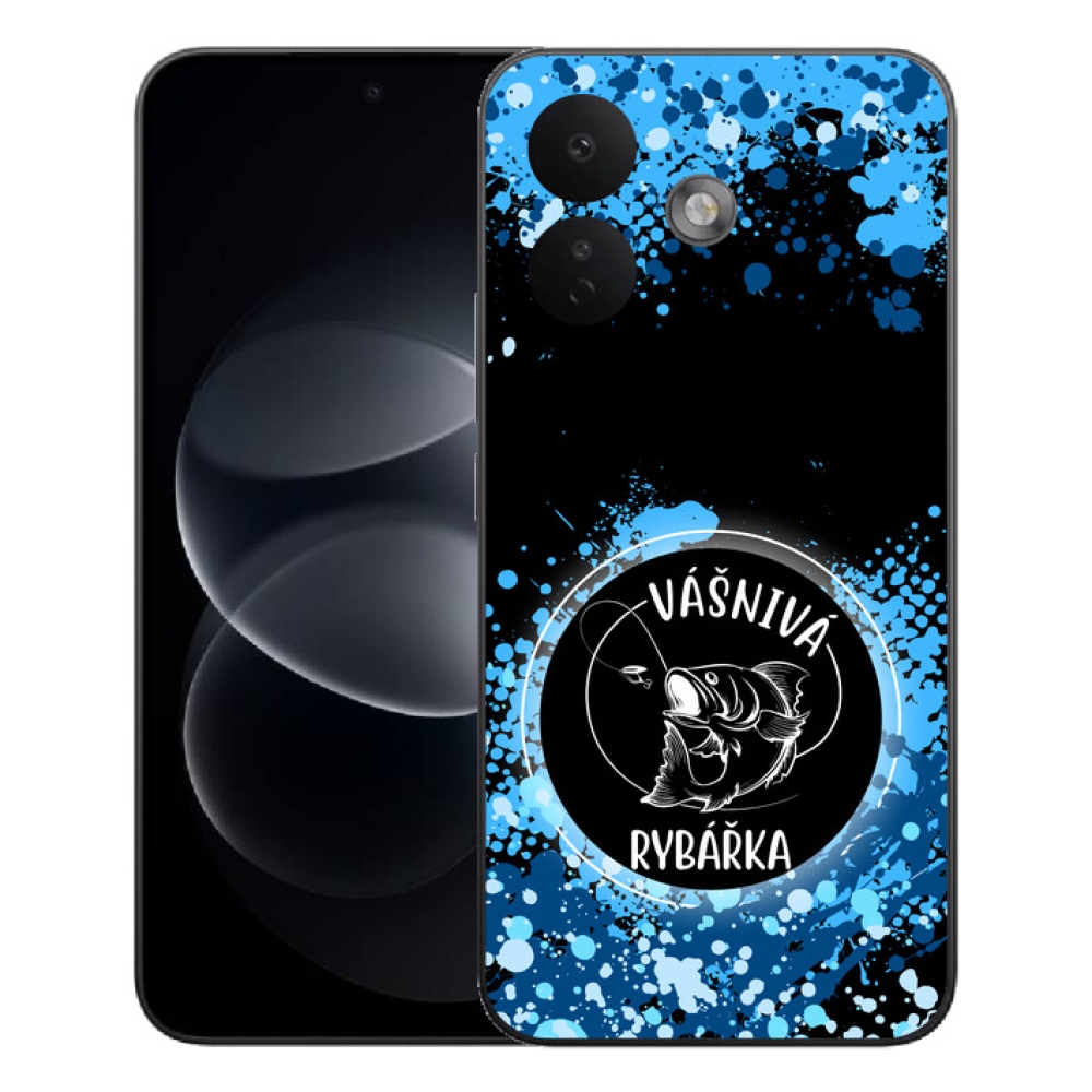mmCase géltok a Xiaomi Redmi Note 17 Pro 5G-hez – szenvedélyes horgász, fekete háttérrel