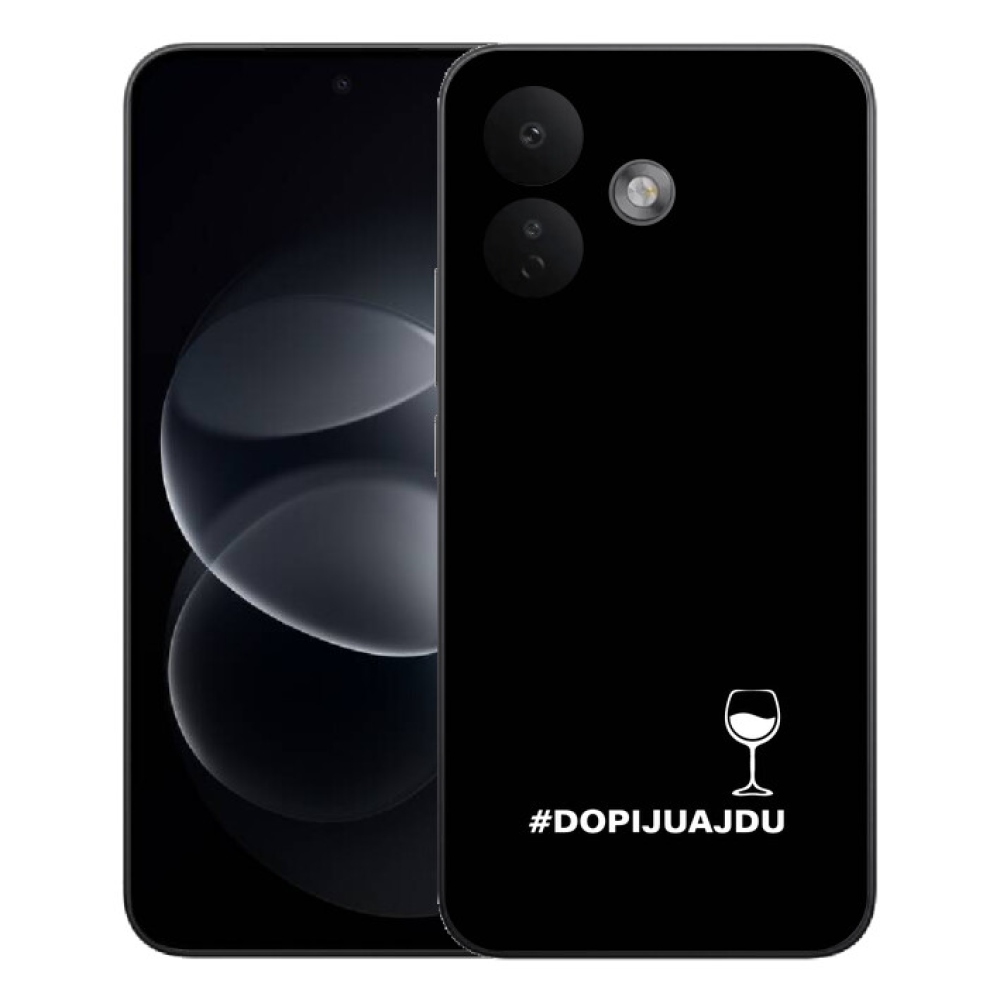 mmCase gél tok a Xiaomi Redmi Note 17 Pro 5G-hez – szőlőmotívum fekete háttérrel