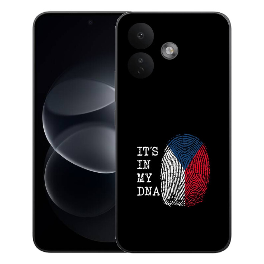 mmCase géltok a Xiaomi Redmi Note 17 Pro 5G-hez – zászló, ujjlenyomat, fekete háttér