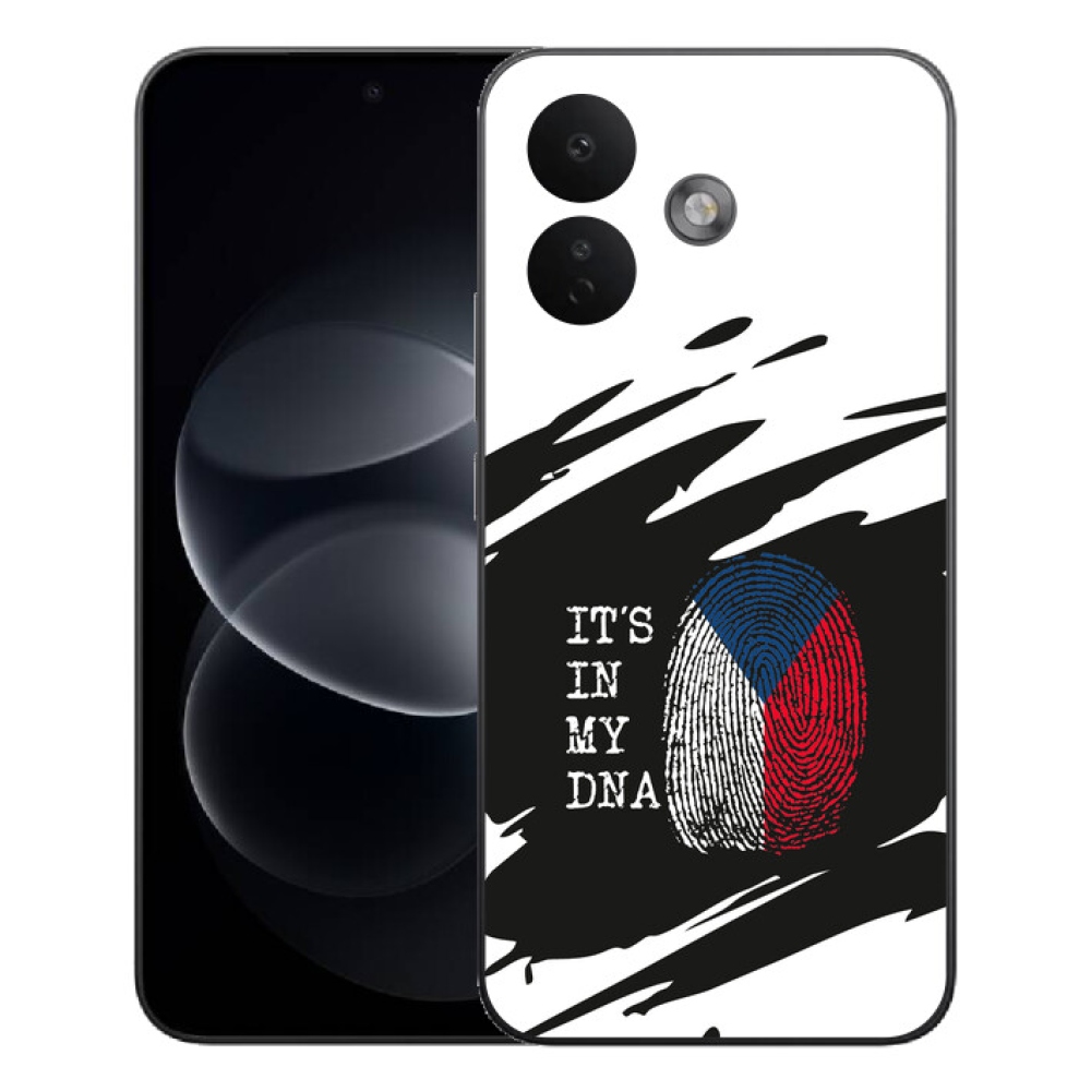 mmCase gél tok a Xiaomi Redmi Note 17 Pro 5G-hez – zászló, ujjlenyomat, fekete-fehér háttér