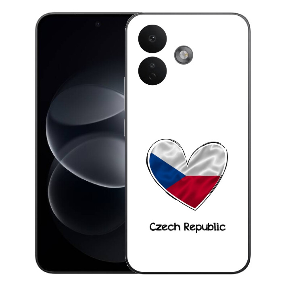 mmCase géltok a Xiaomi Redmi Note 17 Pro 5G-hez – zászló, szív, fehér háttér