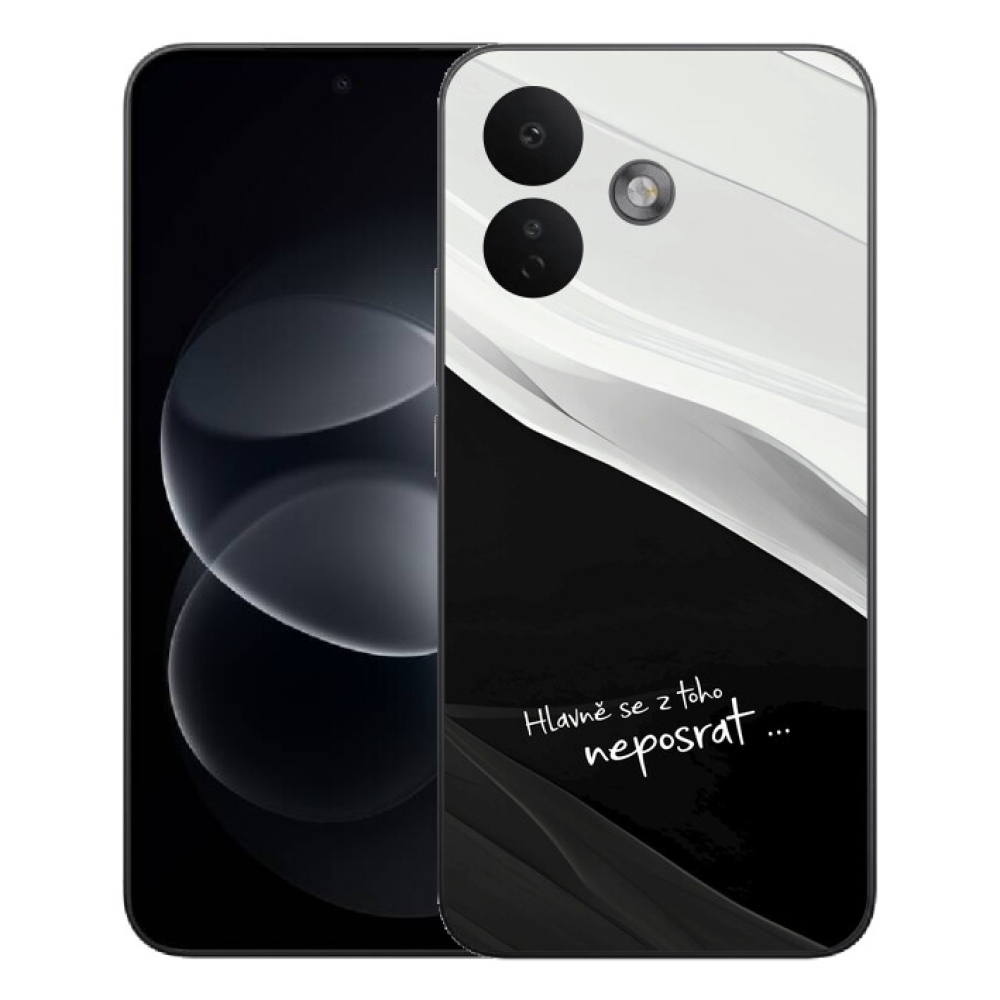 mmCase gél tok a Xiaomi Redmi Note 17 Pro 5G-hez – vicces felirat, 13 fekete-fehér háttér