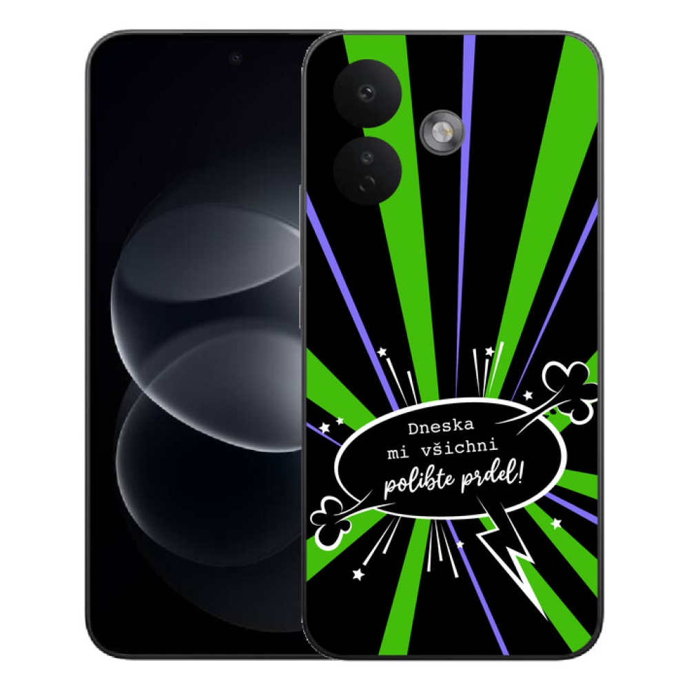 mmCase géltok a Xiaomi Redmi Note 17 Pro 5G-hez – vicces felirat, 15, fekete háttér