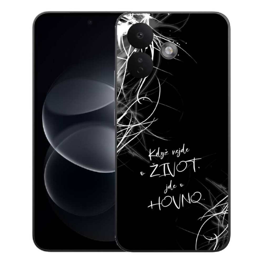 mmCase géltok a Xiaomi Redmi Note 17 Pro 5G-hez – vicces felirat, 16, fekete háttér