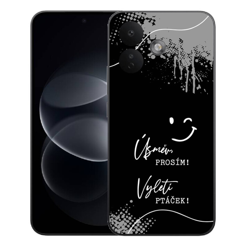 mmCase géltok a Xiaomi Redmi Note 17 Pro 5G-hez – vicces felirat, 4 fekete háttér