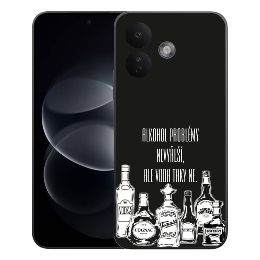 mmCase géltok a Xiaomi Redmi Note 17 Pro 5G-hez – vicces felirat fekete háttérrel