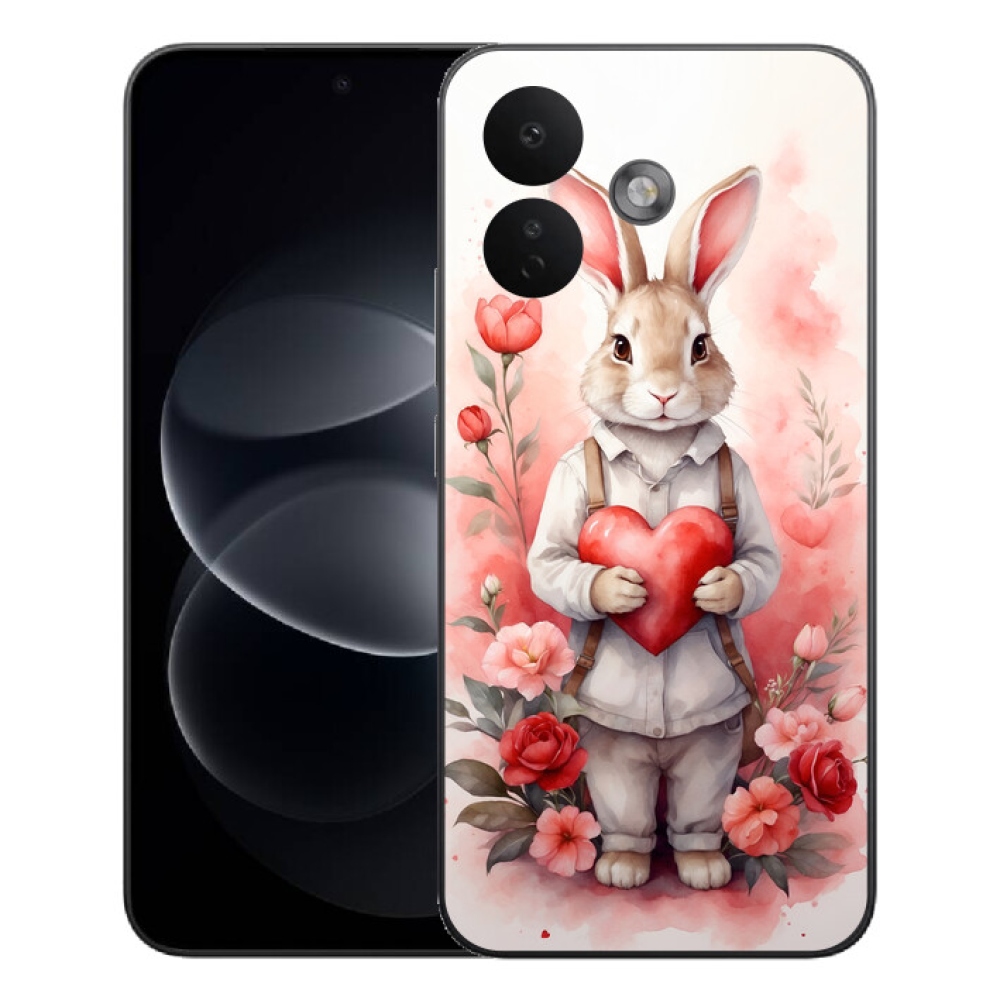 mmCase gél tok a Xiaomi Redmi Note 17 Pro 5G-hez – nyuszi szívecskével