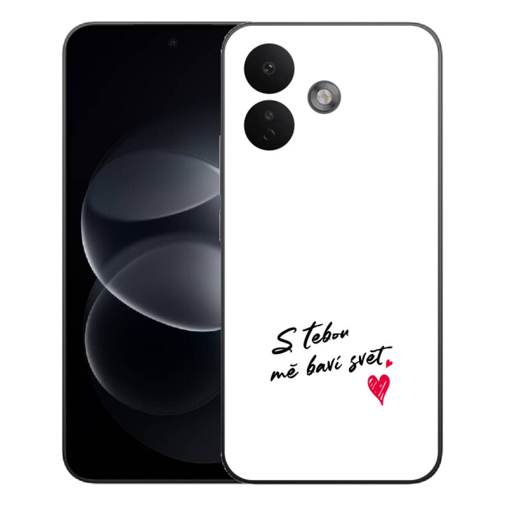mmCase géltok a Xiaomi Redmi Note 17 Pro 5G-hez – „In Love” felirat, fehér háttér