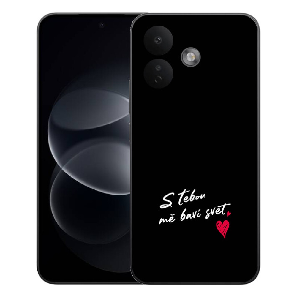 mmCase géltok a Xiaomi Redmi Note 17 Pro 5G-hez – „In Love” felirat 1, fekete háttérrel