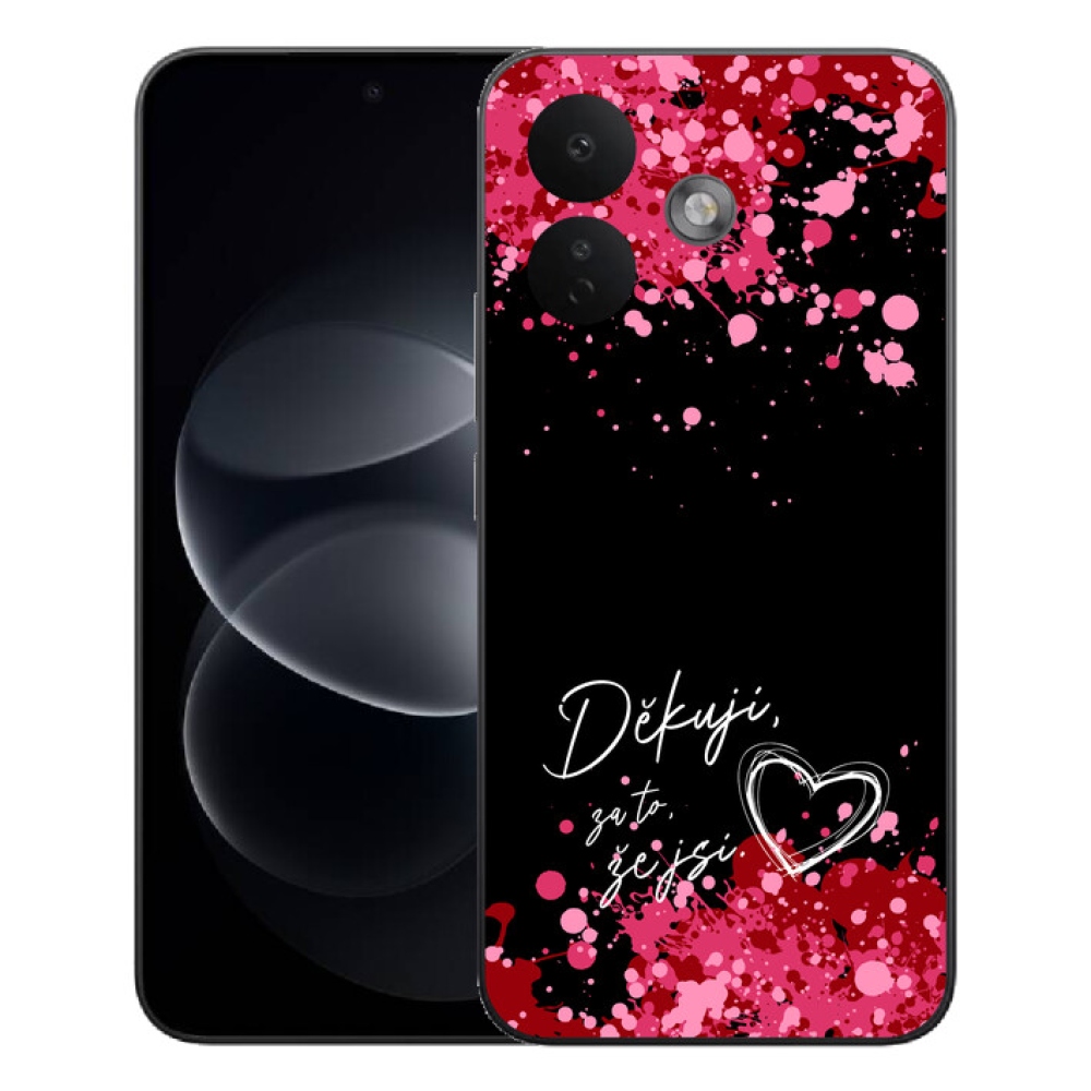 mmCase géltok a Xiaomi Redmi Note 17 Pro 5G-hez – „In Love” felirat, 2, fekete háttér