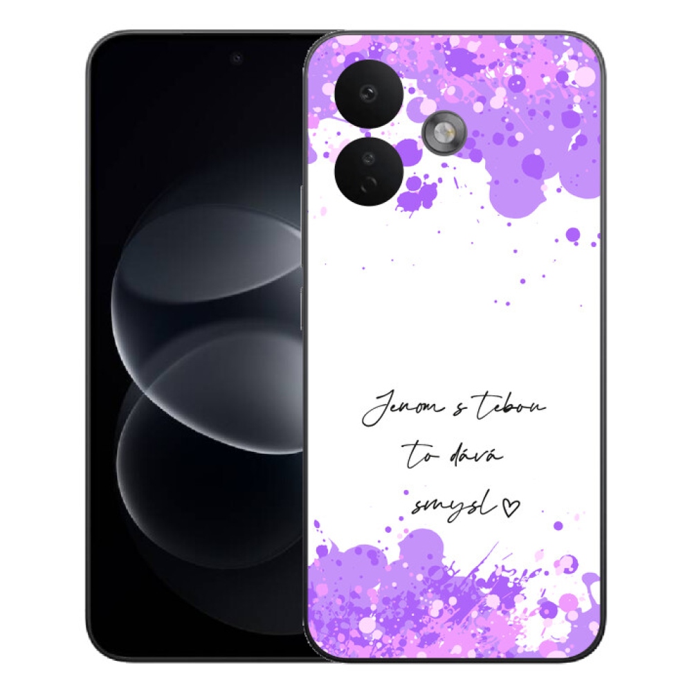 mmCase géltok a Xiaomi Redmi Note 17 Pro 5G-hez – szerelmes felirat fehér háttérrel