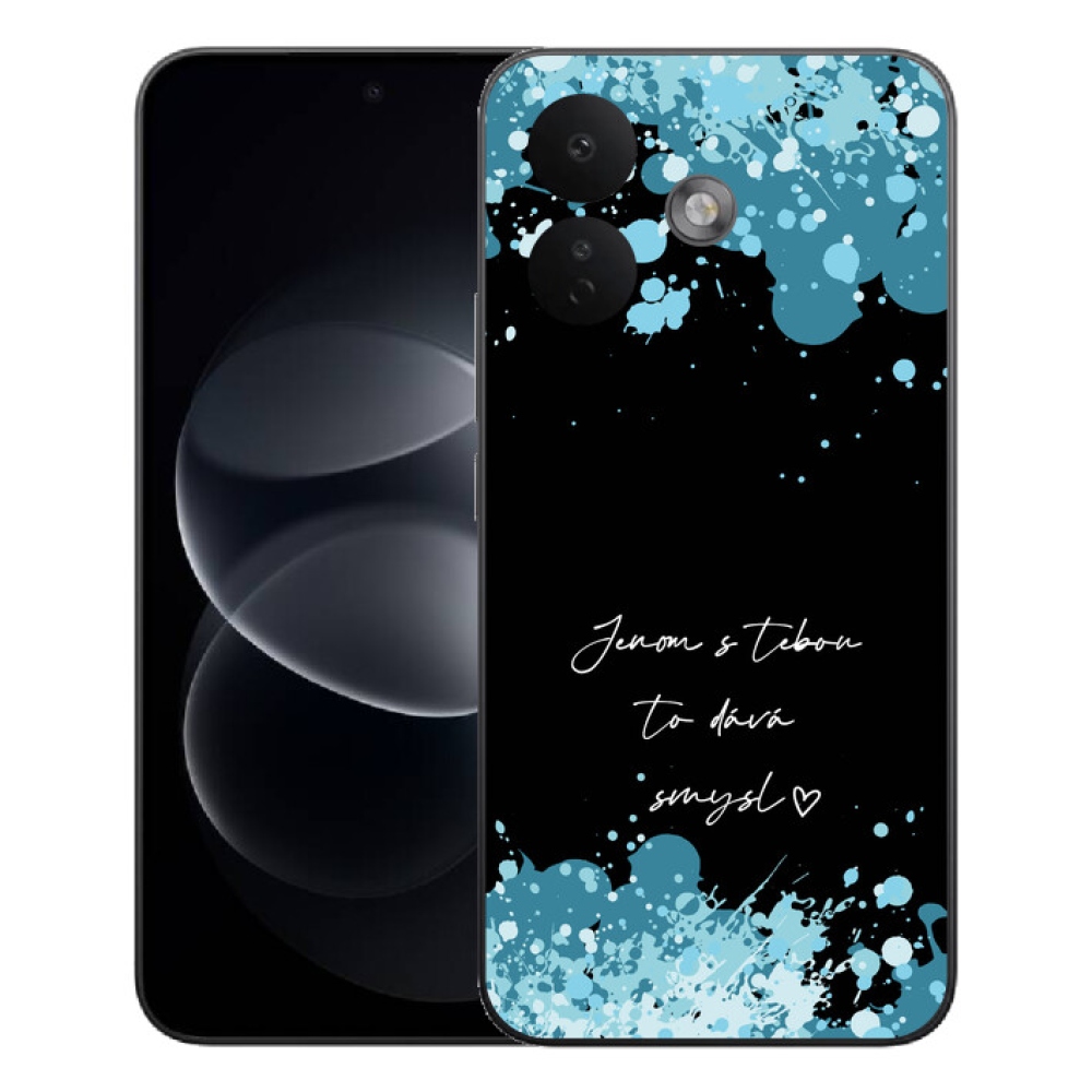 mmCase gél tok a Xiaomi Redmi Note 17 Pro 5G-hez – „Szerelmes” felirat fekete háttérrel