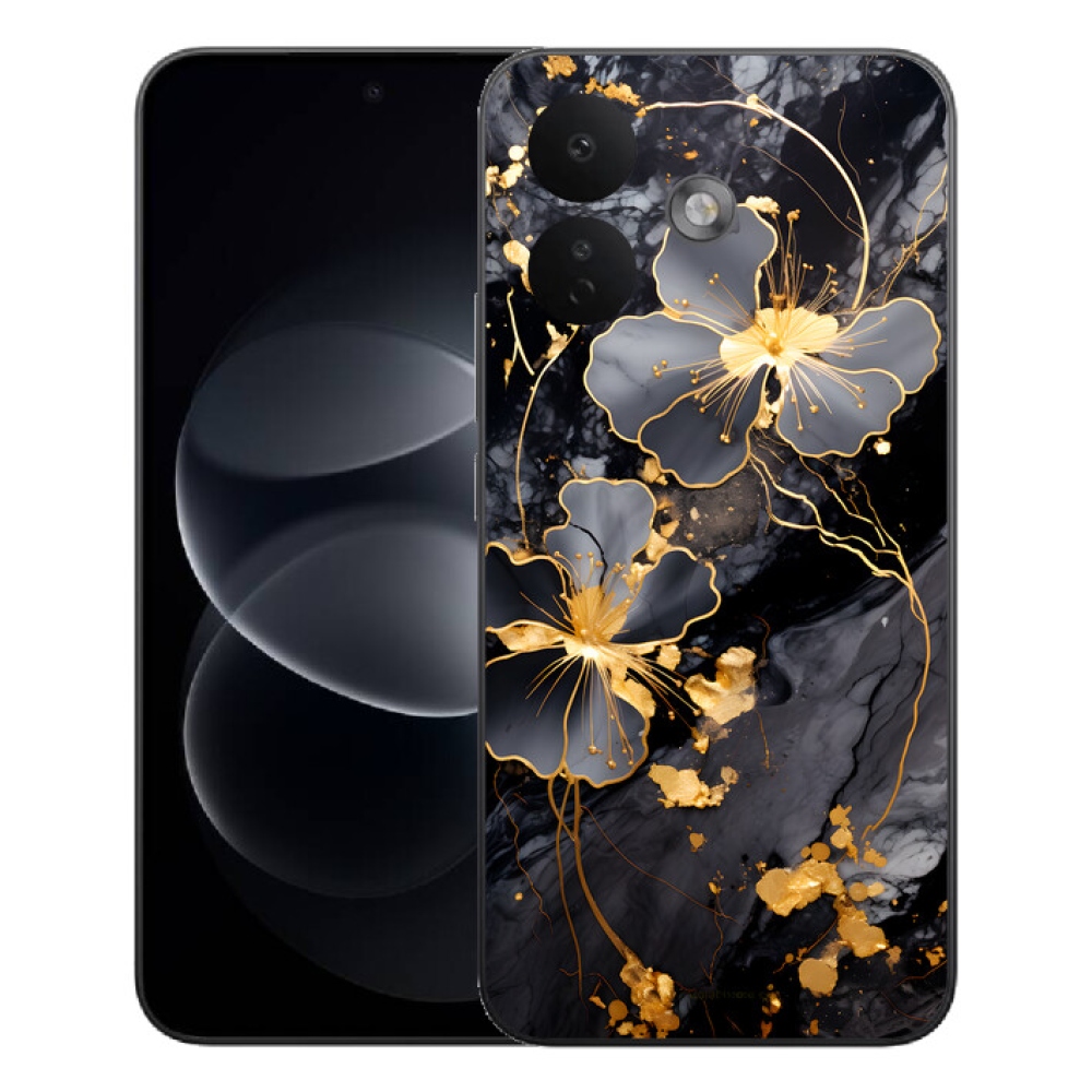 mmCase gél tok a Xiaomi Redmi Note 17 Pro 5G-hez – arany virágok
