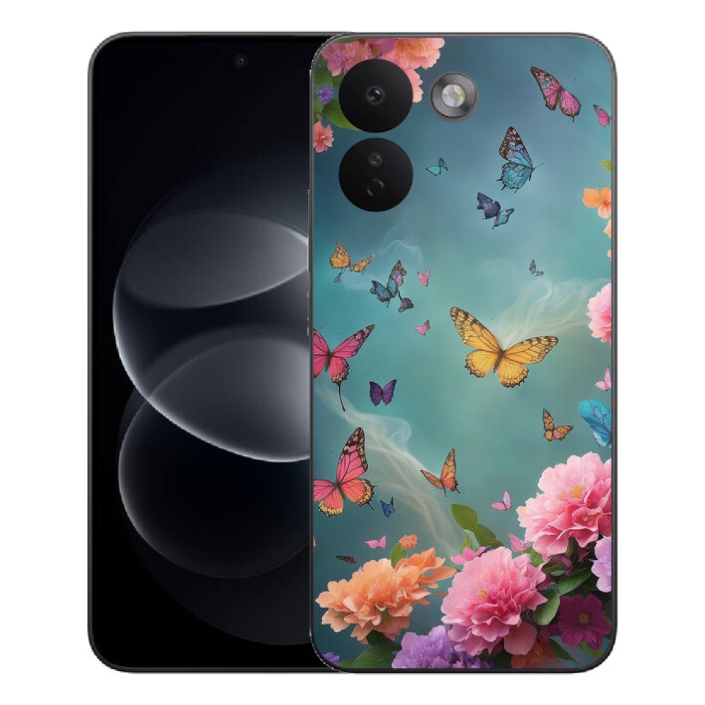 mmCase gél tok a Xiaomi Redmi Note 17 Pro Max 5G-hez – színes virágok és pillangók