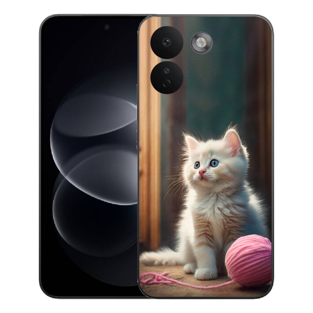 mmCase géltok a Xiaomi Redmi Note 17 Pro Max 5G-hez – fehér cica 2