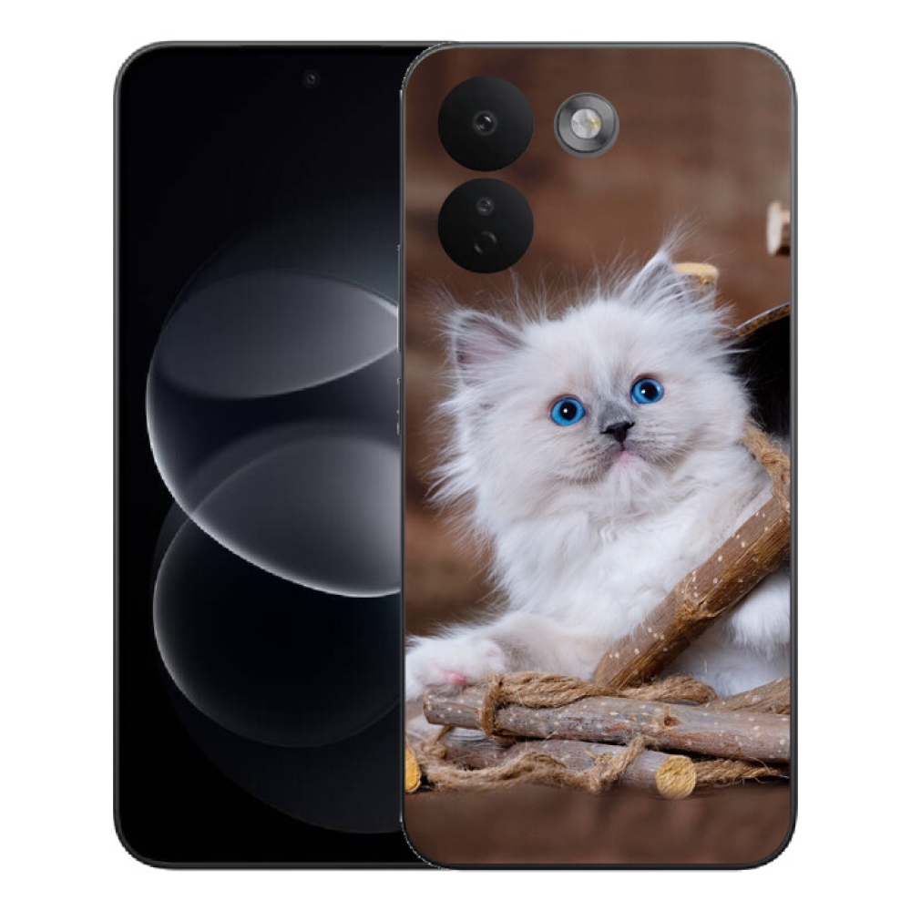 mmCase gél tok a Xiaomi Redmi Note 17 Pro Max 5G-hez – fehér cica