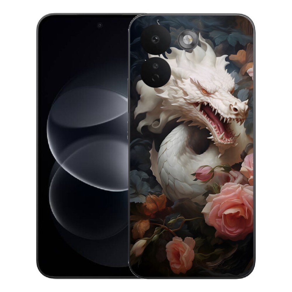 mmCase gél tok a Xiaomi Redmi Note 17 Pro Max 5G-hez – fehér sárkány