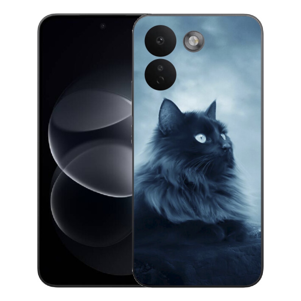mmCase géltok a Xiaomi Redmi Note 17 Pro Max 5G-hez – fekete macska 1