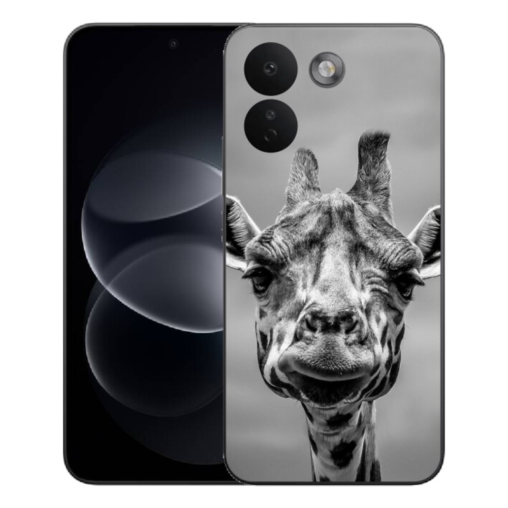 mmCase gél tok a Xiaomi Redmi Note 17 Pro Max 5G-hez – fekete-fehér zsiráf