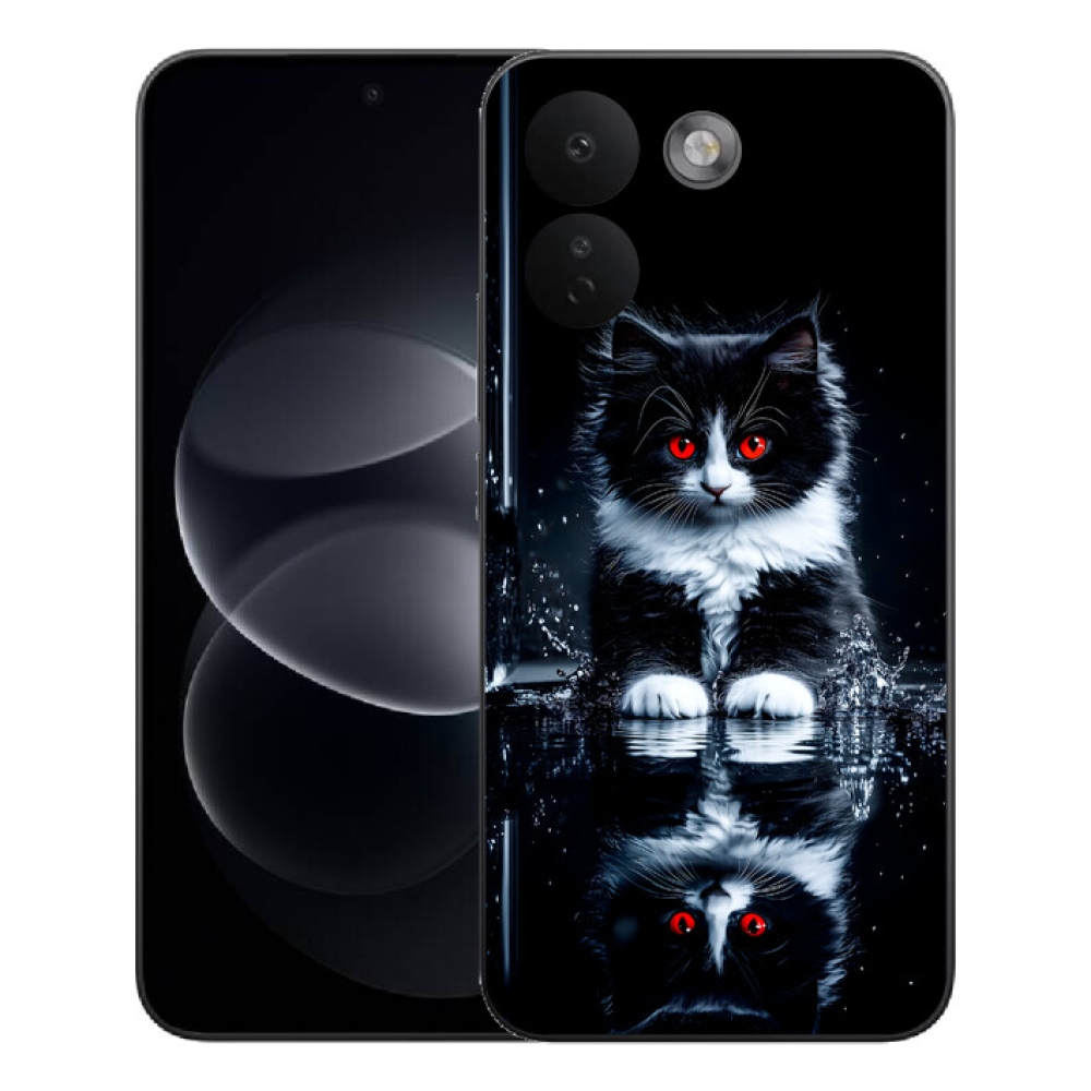 mmCase gél tok a Xiaomi Redmi Note 17 Pro Max 5G-hez – fekete-fehér cica