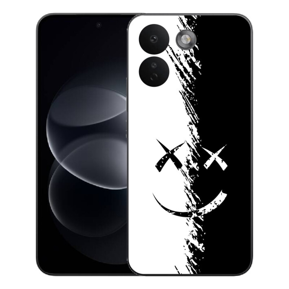 mmCase gél tok a Xiaomi Redmi Note 17 Pro Max 5G-hez – fekete-fehér mosolygós arc