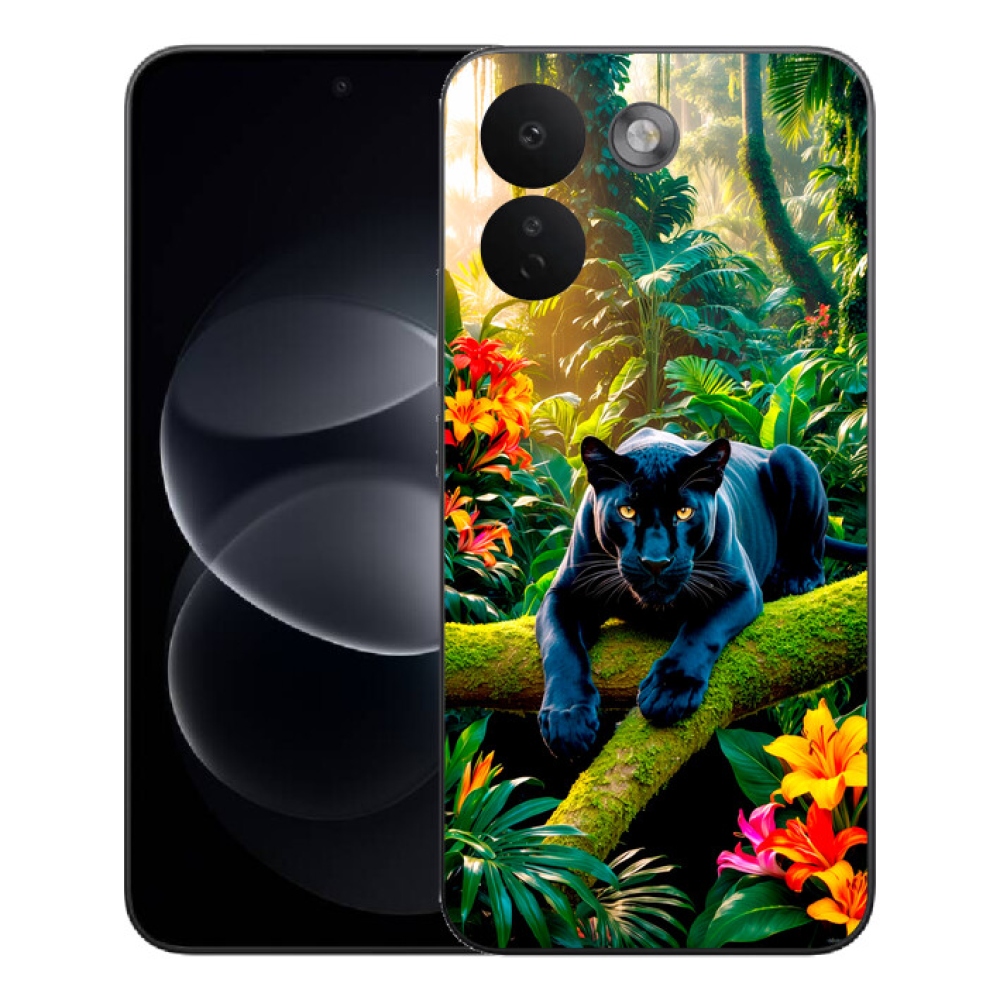 mmCase géltok a Xiaomi Redmi Note 17 Pro Max 5G-hez – fekete párduc a dzsungelben